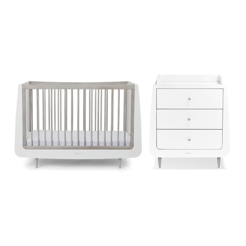 SNUZ ΒΡΕΦΙΚΟ ΚΡΕΒΑΤΙ & ΑΛΛΑΞΙΕΡΑ SNUZKOT CHANGER SILVER BIRCH.