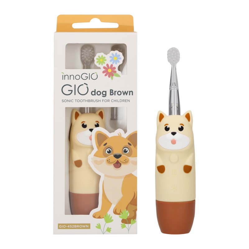 INNOGIO SONIC ΠΑΙΔΙΚΗ ΗΛΕΚΤΡΙΚΗ ΟΔΟΝΤΟΒΟΥΡΤΣΑ GIO DOG BROWN