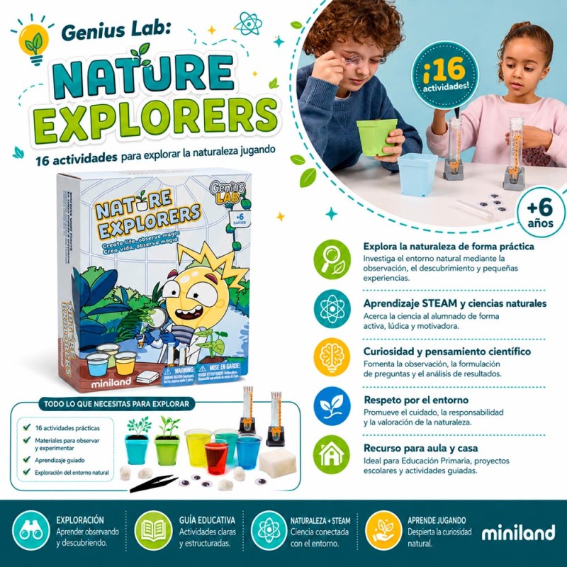 MINILAND ΕΚΠΑΙΔΕΥΤΙΚΟ ΣΕΤ ΕΞΕΡΕΥΝΗΣΗΣ ΤΗΣ ΦΥΣΗΣ GENIUS LAB NATURE EXPLORERS