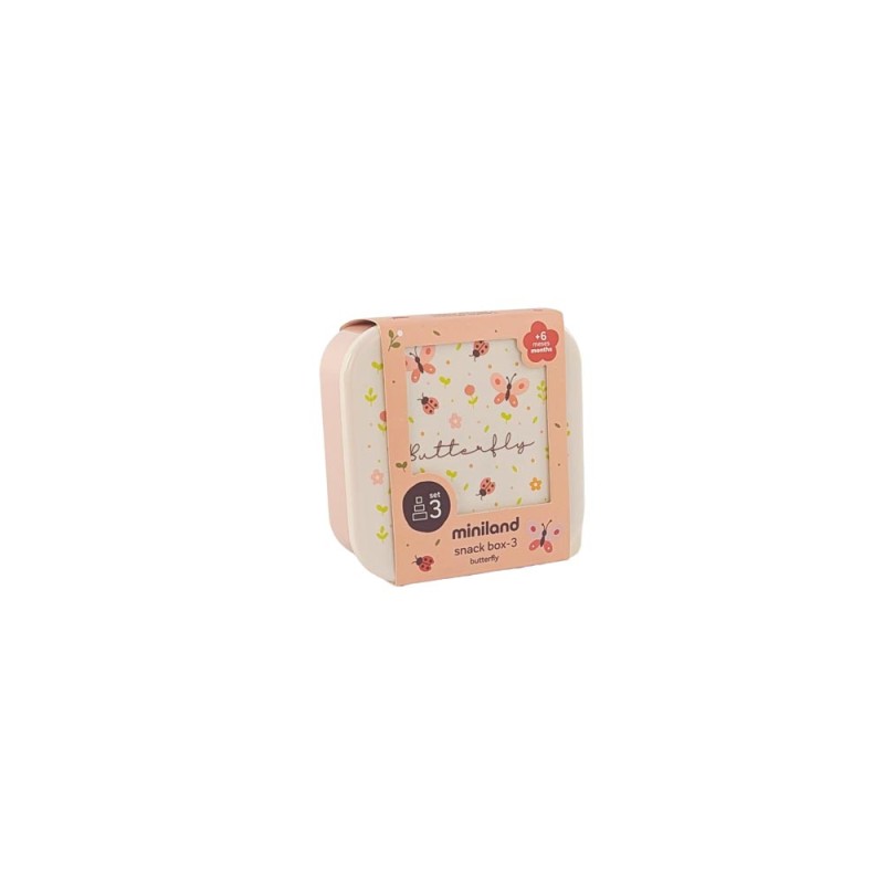 MINILAND ΠΑΙΔΙΚΟ ΣΕΤ ΔΟΧΕΙΩΝ SNACKBOX-3 BUTTERFLY