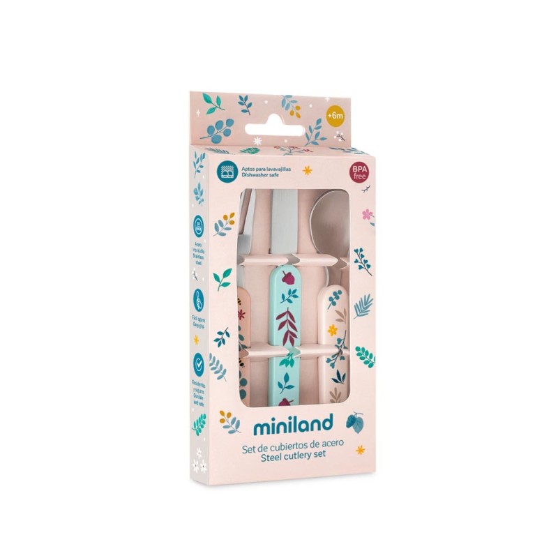 MINILAND STEEL CUTLERY SET DREAMLAND - ΣΕΤ ΜΑΧΑΙΡΟΠΙΡΟΥΝΑ 3 ΤΕΜΑΧΙΩΝ