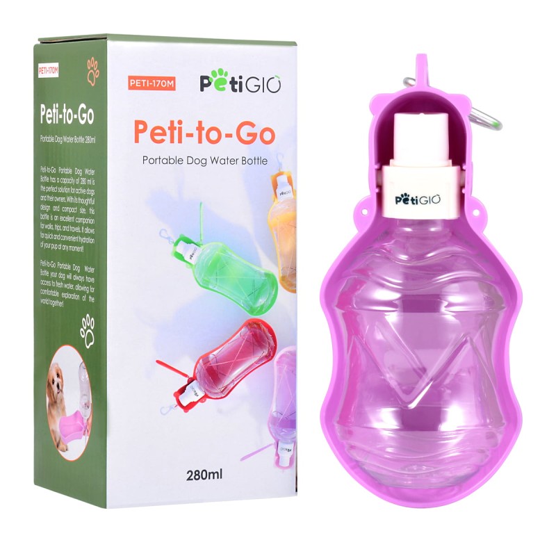 PETIGIO ΦΟΡΗΤΟ ΜΠΟΥΚΑΛΙ ΝΕΡΟΥ ΓΙΑ ΣΚΥΛΟΥΣ 280 ML ΜΩΒ