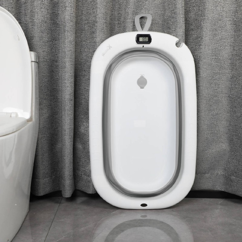 X-TREME BABY ΠΤΥΣΣΟΜΕΝΟ ΜΠΑΝΙΟ ΜΕ ΘΕΡΜΟΜΕΤΡΟ GREY