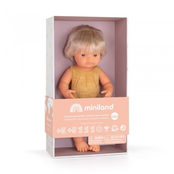 MINILAND ΚΟΥΚΛΑ ΚΑΥΚΑΣΙΑ 38 CM ΜΕ ΚΟΧΛΙΑΚΟ ΕΜΦΥΤΕΥΜΑ ΚΑΙ ΡΟΥΧΑΛΑΚΙΑ