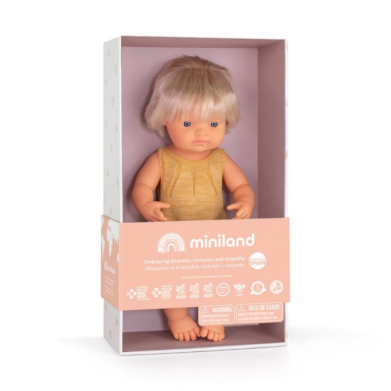 MINILAND ΚΟΥΚΛΑ ΚΑΥΚΑΣΙΑ 38 CM ΜΕ ΚΟΧΛΙΑΚΟ ΕΜΦΥΤΕΥΜΑ ΚΑΙ ΡΟΥΧΑΛΑΚΙΑ