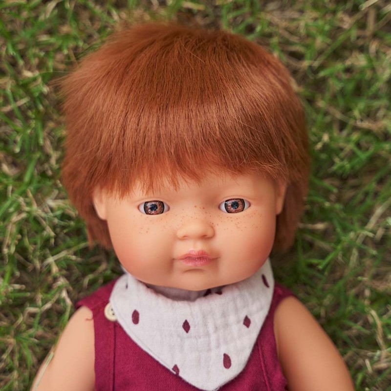 MINILAND ΚΟΥΚΛΑ ΑΓΟΡΙ ΜΕ GINGER ΜΑΛΛΙΑ 38 CM ΜΕ ΕΣΩΡΟΥΧΑ