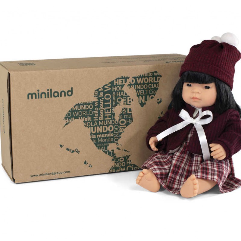MINILAND ΚΟΥΚΛΑ ΑΣΙΑΤΙΣΣΑ  38 CM ΜΕ ΡΟΥΧΑΛΑΚΙΑ
